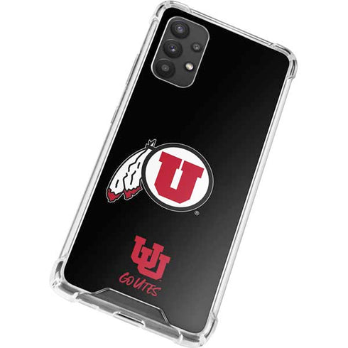 Utah Circle and Feather on Black Galaxy A32 5G Clear Case