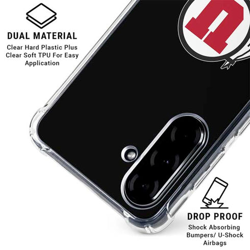 University of Utah Circle and Feather on Black Galaxy A36 5G Clear Case