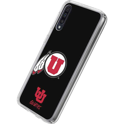 Utah Circle and Feather on Black Galaxy A50 Clear Case