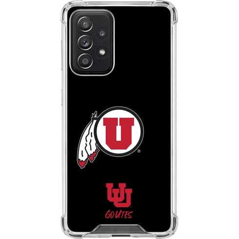 Utah Circle and Feather on Black Galaxy A52 5G Clear Case