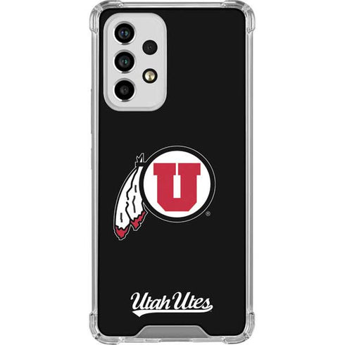 Utah Circle and Feather on Black Galaxy A53 5G Clear Case