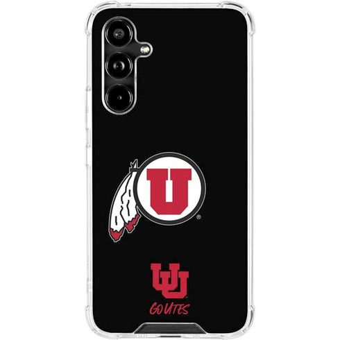 University of Utah Circle and Feather on Black Galaxy A54 5G Clear Case