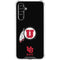 University of Utah Circle and Feather on Black Galaxy A54 5G Clear Case