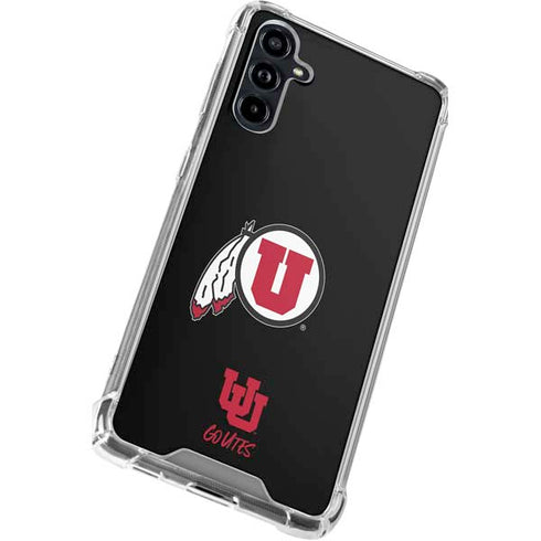 University of Utah Circle and Feather on Black Galaxy A54 5G Clear Case