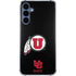 University of Utah Circle and Feather on Black Galaxy A55 5G Clear Case