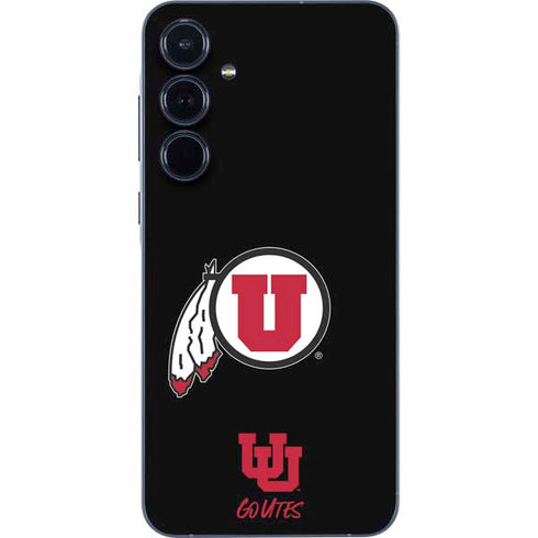 University of Utah Circle and Feather on Black Galaxy A55 5G Skin