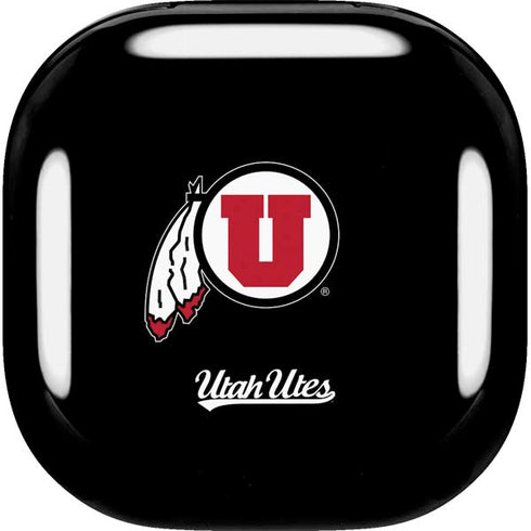 University of Utah Circle and Feather on Black Galaxy Buds Live Skin