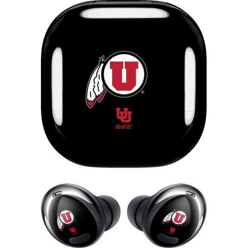 University of Utah Circle and Feather on Black Galaxy Buds Pro Skin