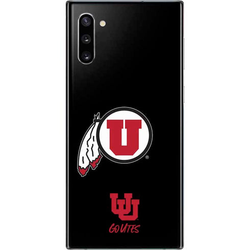 Utah Circle and Feather on Black Galaxy Note 10 Skin