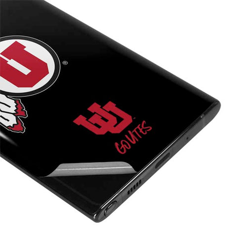 Utah Circle and Feather on Black Galaxy Note 10 Skin