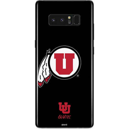 Utah Circle and Feather on Black Galaxy Note 8 Skin