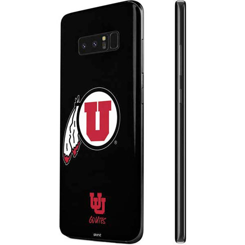Utah Circle and Feather on Black Galaxy Note 8 Skin