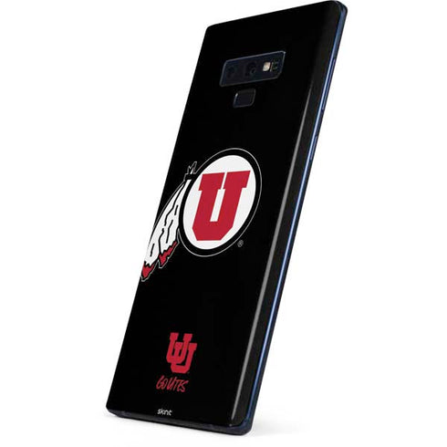 Utah Circle and Feather on Black Galaxy Note 9 Skin