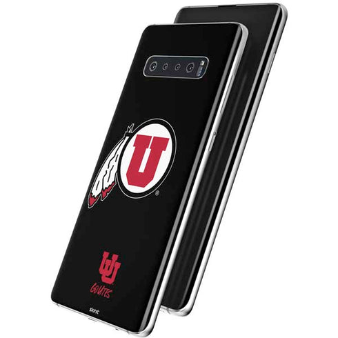 Utah Circle and Feather on Black Galaxy S10 Plus Skin