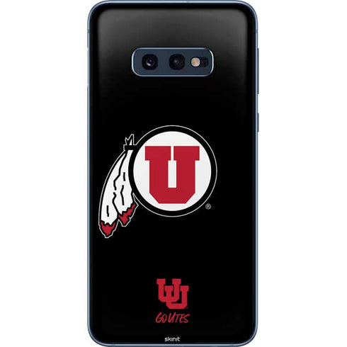Utah Circle and Feather on Black Galaxy S10e Skin