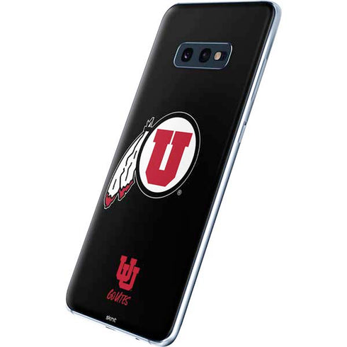 Utah Circle and Feather on Black Galaxy S10e Skin