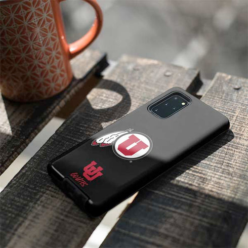 Utah Circle and Feather on Black Galaxy S20 Plus Pro Case