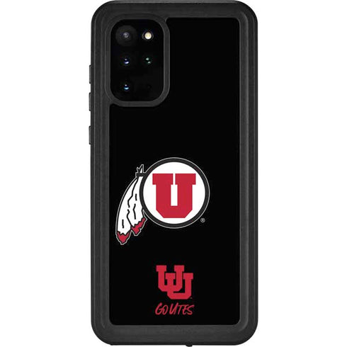 Utah Circle and Feather on Black Galaxy S20 Plus Waterproof Case