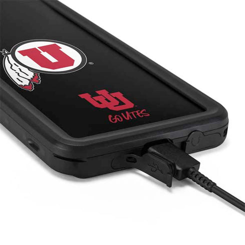 Utah Circle and Feather on Black Galaxy S20 Plus Waterproof Case