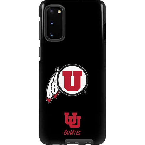 Utah Circle and Feather on Black Galaxy S20 Pro Case