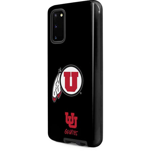 Utah Circle and Feather on Black Galaxy S20 Pro Case