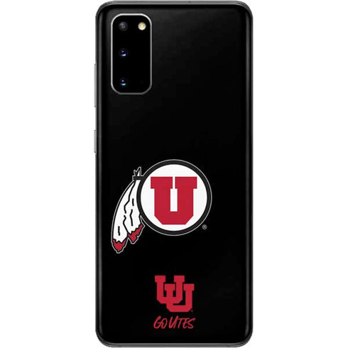 Utah Circle and Feather on Black Galaxy S20 Skin