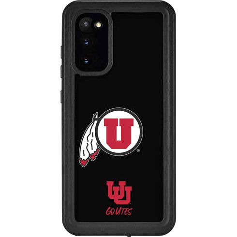 Utah Circle and Feather on Black Galaxy S20 Waterproof Case