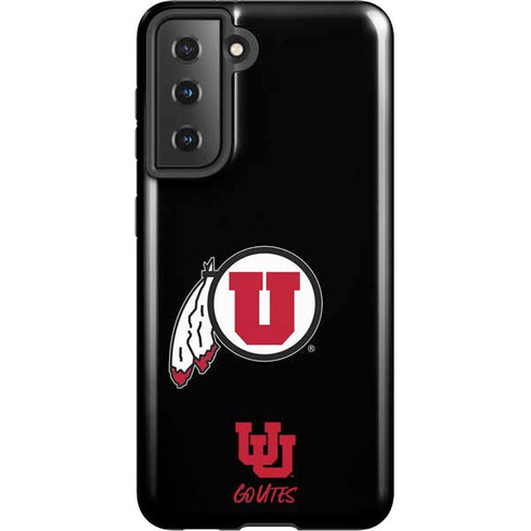 Utah Circle and Feather on Black Galaxy S21 5G Pro Case