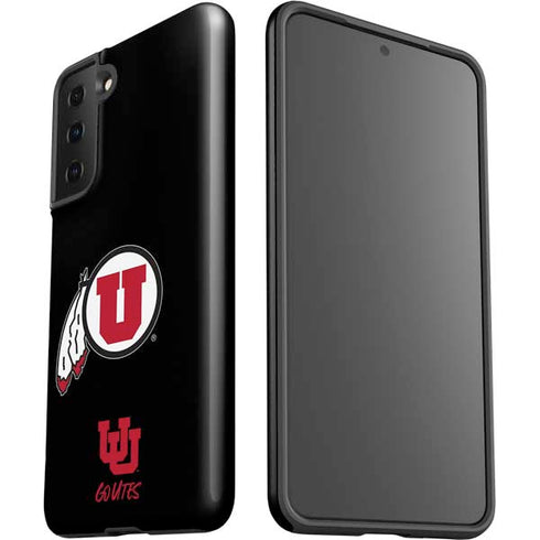 Utah Circle and Feather on Black Galaxy S21 FE Pro Case