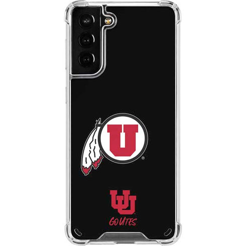 Utah Circle and Feather on Black Galaxy S21 Plus 5G Clear Case