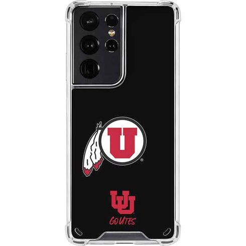 Utah Circle and Feather on Black Galaxy S21 Ultra 5G Clear Case