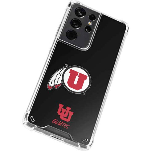 Utah Circle and Feather on Black Galaxy S21 Ultra 5G Clear Case