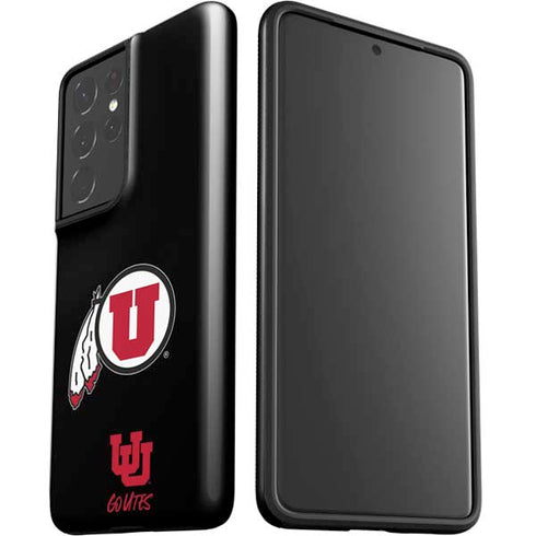 Utah Circle and Feather on Black Galaxy S21 Ultra 5G Pro Case