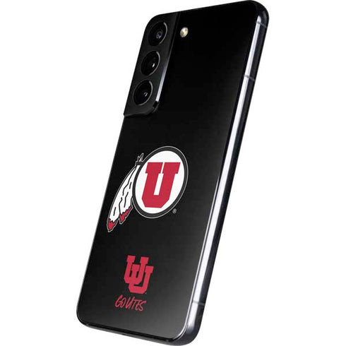 Utah Circle and Feather on Black Galaxy S22 Skin
