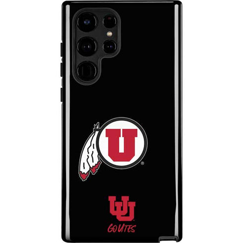 Utah Circle and Feather on Black Galaxy S22 Ultra Pro Case