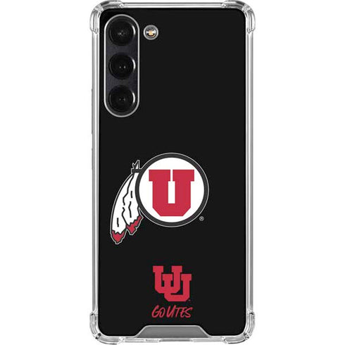 Utah Circle and Feather on Black Galaxy S23 Plus Clear Case