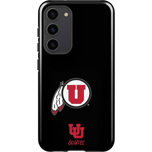 Utah Circle and Feather on Black Galaxy S23 Plus Pro Case