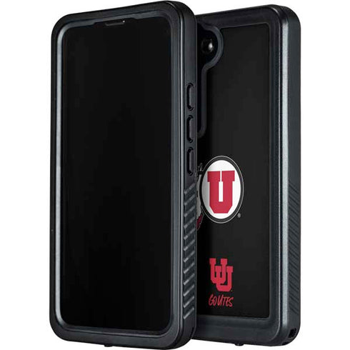 Utah Circle and Feather on Black Galaxy S23 Plus Waterproof Case