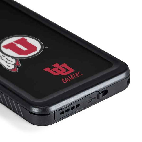 Utah Circle and Feather on Black Galaxy S23 Plus Waterproof Case