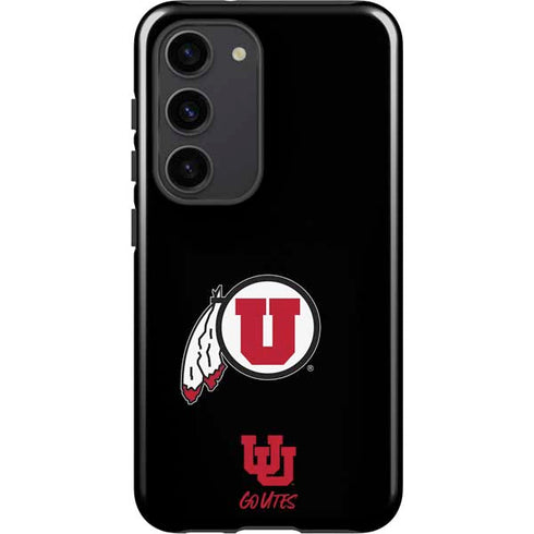 Utah Circle and Feather on Black Galaxy S23 Pro Case