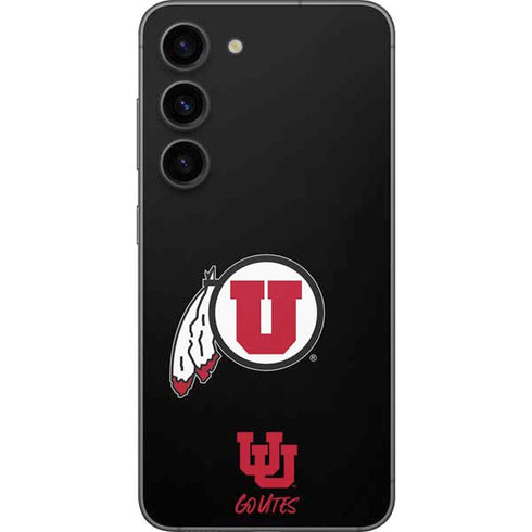 Utah Circle and Feather on Black Galaxy S23 Skin