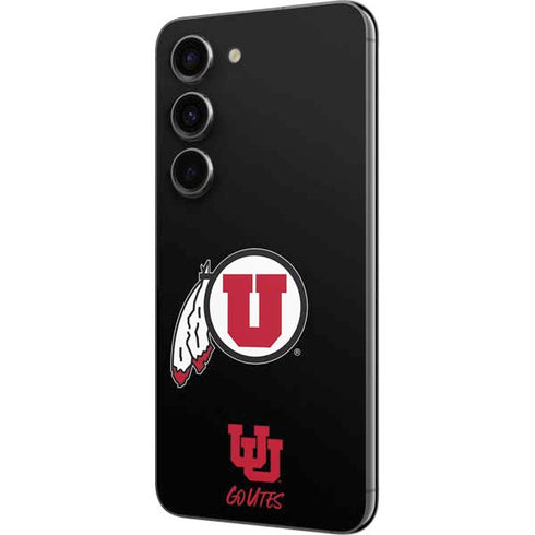 Utah Circle and Feather on Black Galaxy S23 Skin