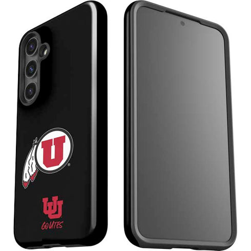 University of Utah Circle and Feather on Black Galaxy S25 Impact Case