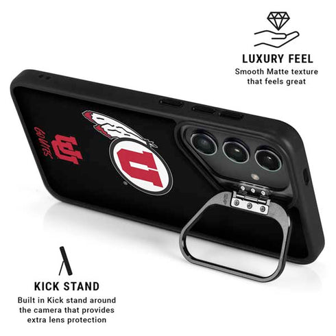 University of Utah Circle and Feather on Black Galaxy S24 Kickstand Case