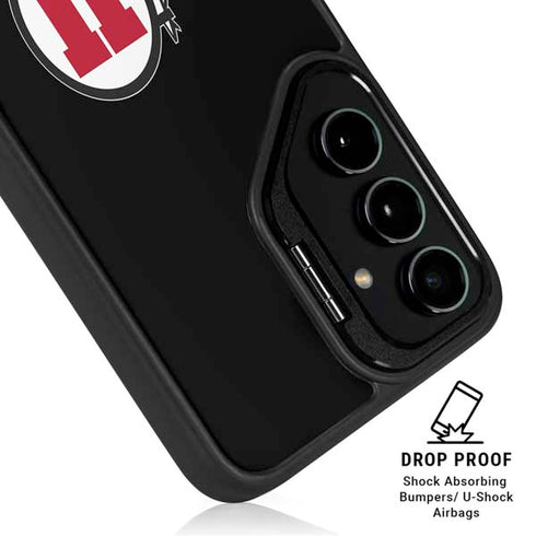 University of Utah Circle and Feather on Black Galaxy S24 Kickstand Case