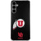 University of Utah Circle and Feather on Black Galaxy S24 Plus Clear Case