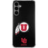 University of Utah Circle and Feather on Black Galaxy S24 Plus Clear Case