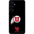 University of Utah Circle and Feather on Black Galaxy S25 Plus Skin