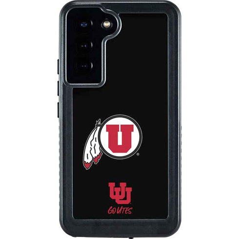 University of Utah Circle and Feather on Black Galaxy S24 Plus Waterproof Case