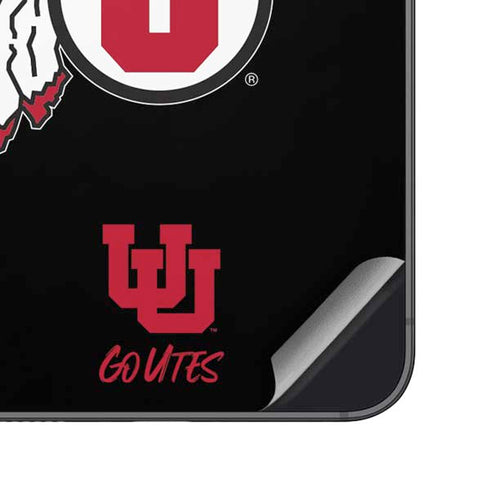 University of Utah Circle and Feather on Black Galaxy S24 Skin